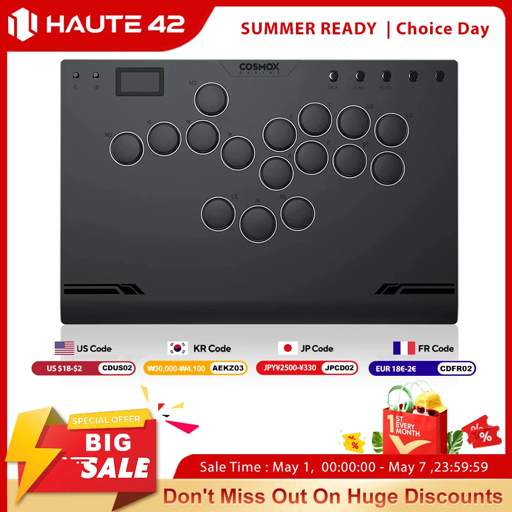 Haute42 M Gen2 알루미늄 합금 히트박스 레버리스 컨트롤러 스틱리스 아케이드 스틱 (PC/PS4/PS5용) 히트박스 ...
