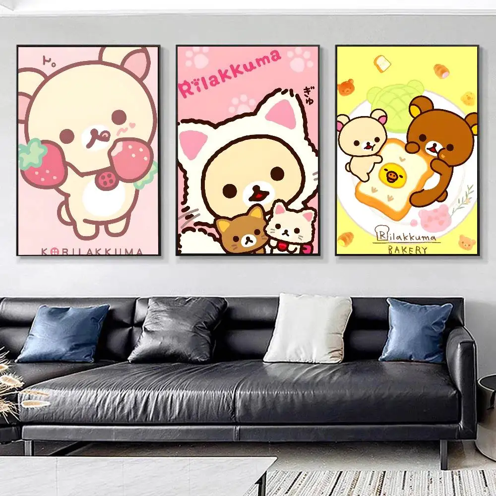 Cartoon Anime R-RilakkumaS Posters HD Print Vintage Wall Art Decor for Home Study Room