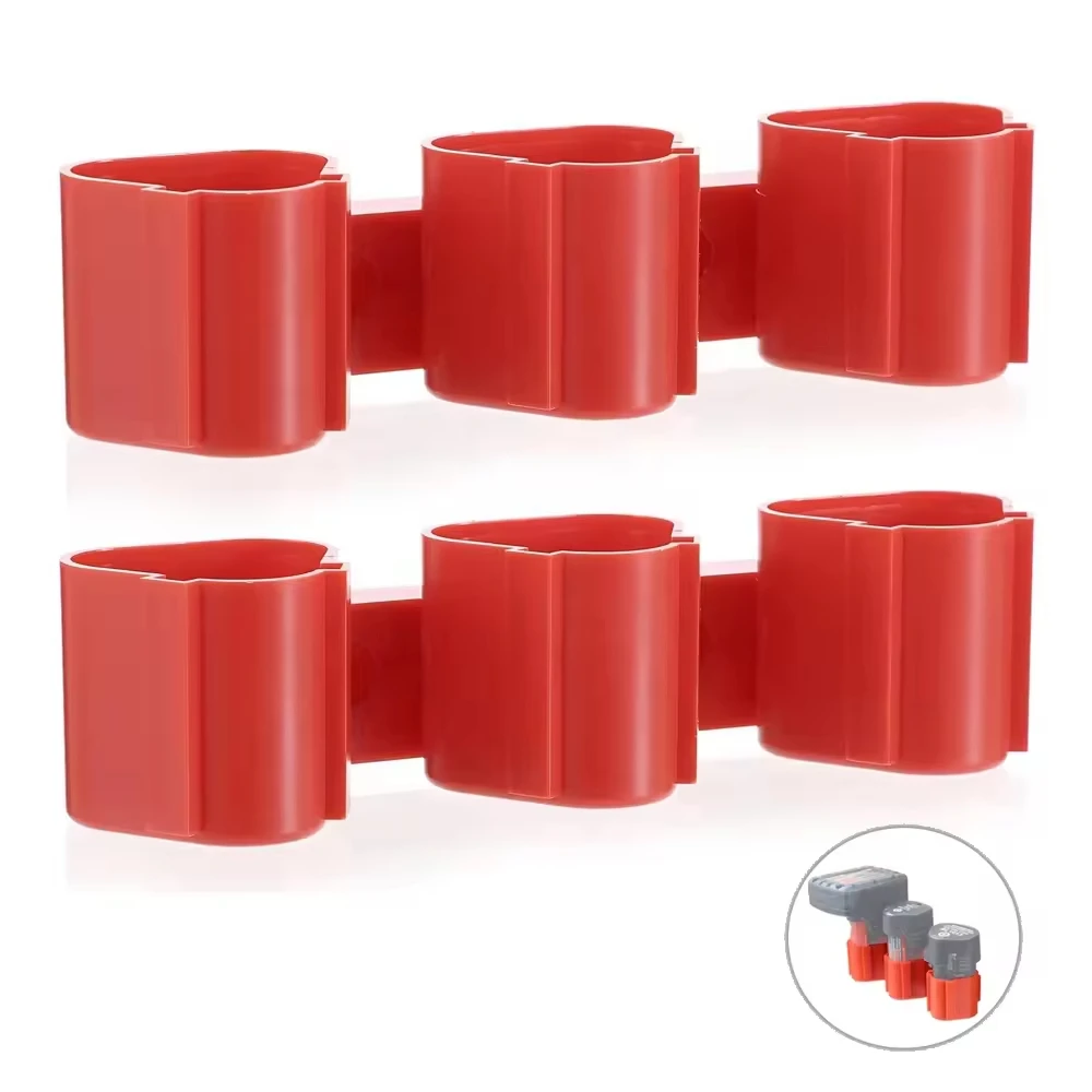 3 Slot Battery Holder Compatible for Milwaukee 12V Battery M-12 Wall Mount Batteries Storage Racks for Work Van, Shelf, Toolbox