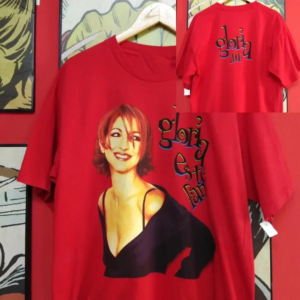 Camiseta roja unisex de Gloria Estefan 2 sides ALBUM, tallas S a 5XL 1F930
