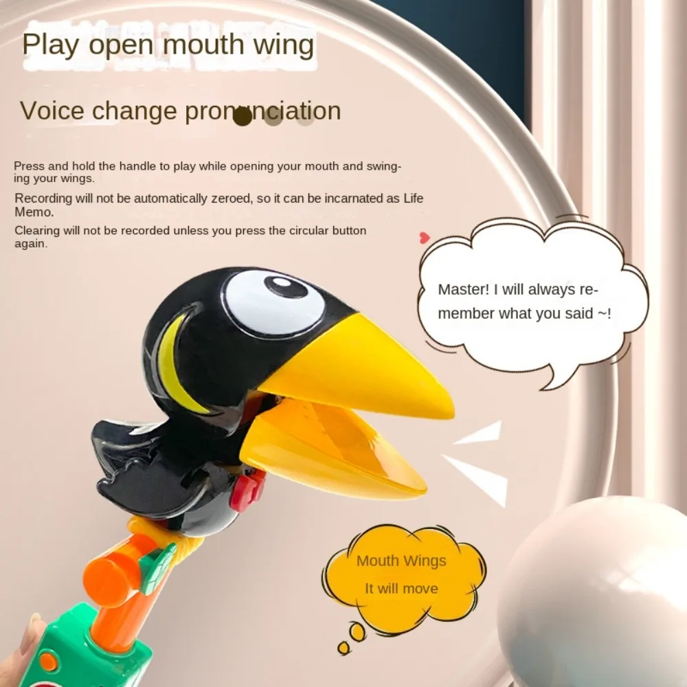 Cute Talking Record Electric Talking Parrot Repeats Animal Speaking Birds Funny Imitate Talking Crow Toy Children