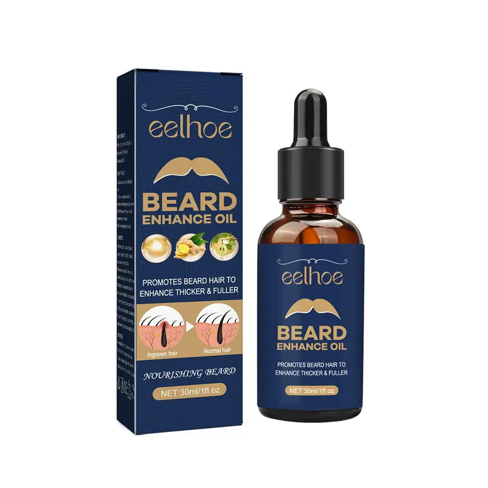 Eelhoe 2 pçs óleo de cuidados com a barba homens crescimento e aliciamento da barba suavizar fortalecer estilo essência da barba nutrir a saúde da barba cuidados com a pele