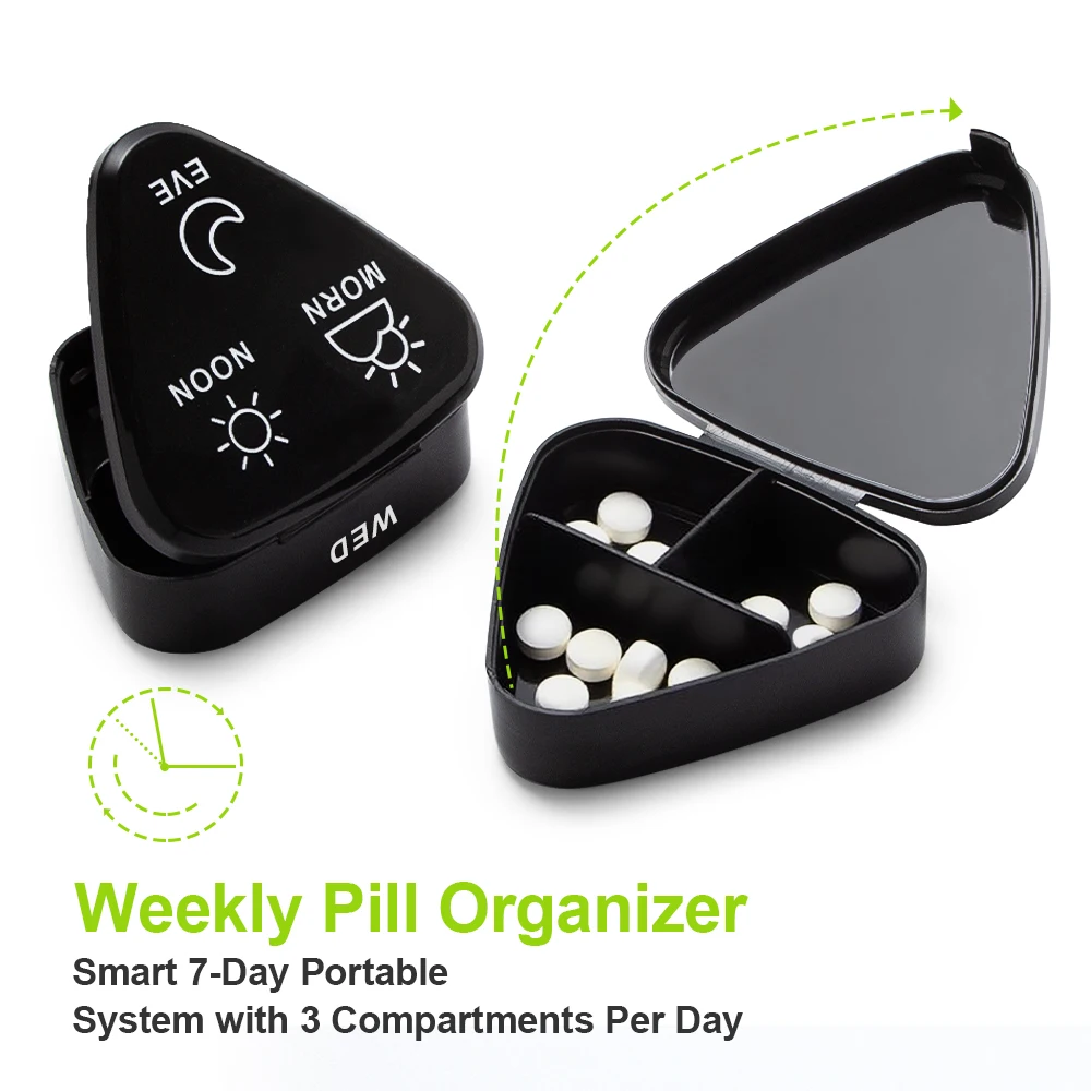 1pc Daily Pill Organizer 3 Times a Day, Weekly Pill Organizer, Travel Pill Case with 7 Daily Pocket Case to Hold Vitamin
