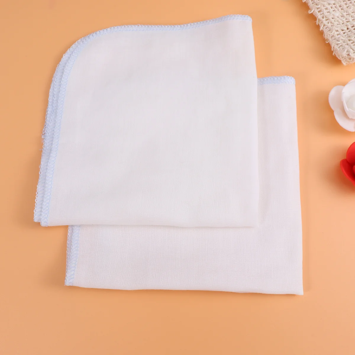

10Pcs Baby Feeding Towel Double Gauze Blue Large Size Absorbent Nursing Burp Cloth Small Handkerchief Baby Feeding Towel