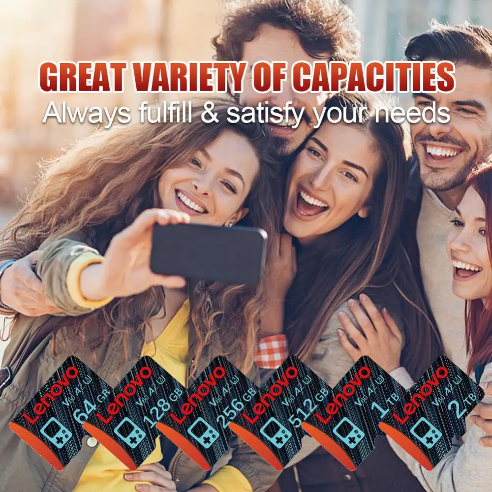 Lenovo 2TB High Speed Memory Card 1TB 512GB 256GB Class 10 Micro TF SD Card 1TB SD Memory Card For Nintendo Switch Phone/Ps4
