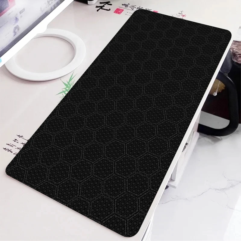 

Simple Office Desk Mat 900x400 HEX Hexagon Gaming Mousepad Large Mouse Pad Pc Gamer Keyboard Pads Black Mouse Mat Laptop Carpet