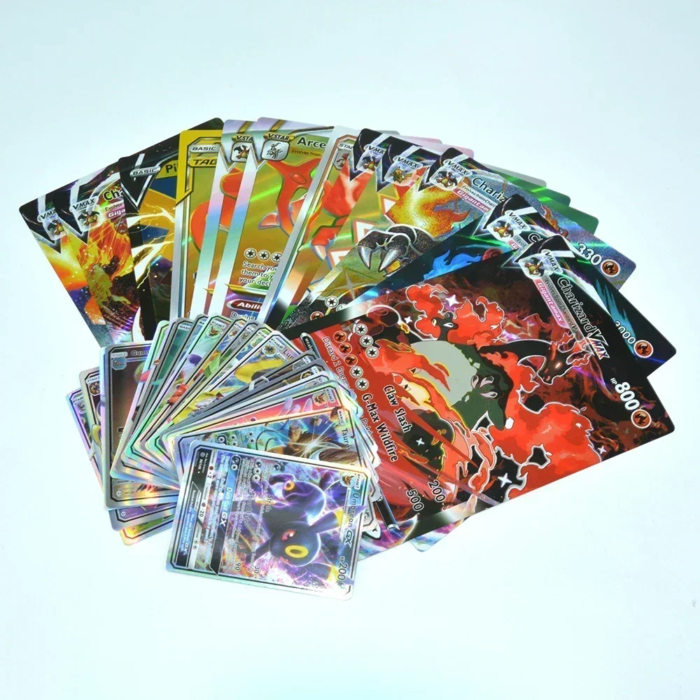 Pokemon 21*15cm Big Rainbow Cards Vstar Pack Oversized Jumbo Letters Spanish German French Vmax GX Arceus Charizard Rare Card