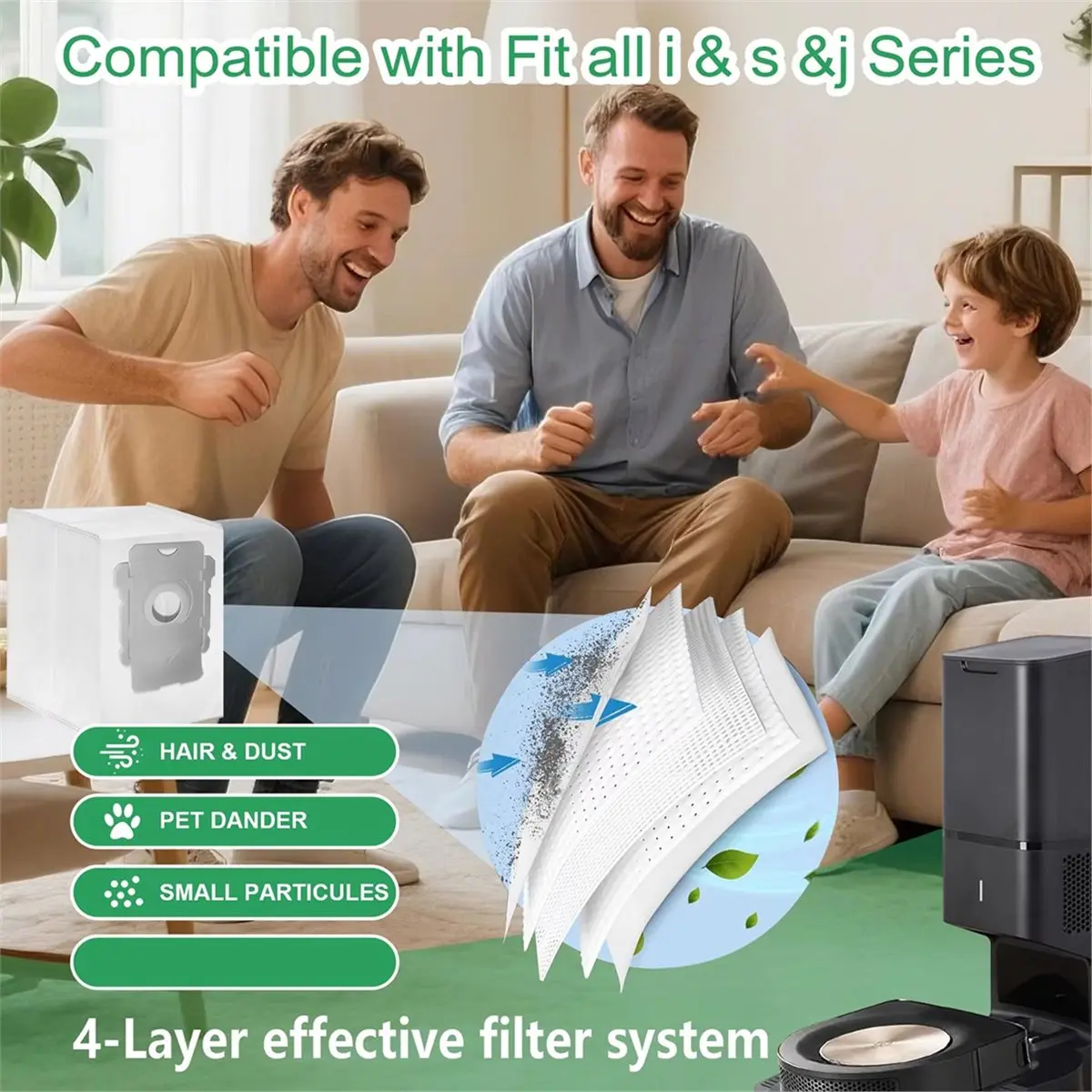 20 Packs Vacuum Bags Compatible with for Clean Base I7, I7+, I8, I8+, I3, I3+, I4, I4+, I5, I5+ I6, I6+,J5