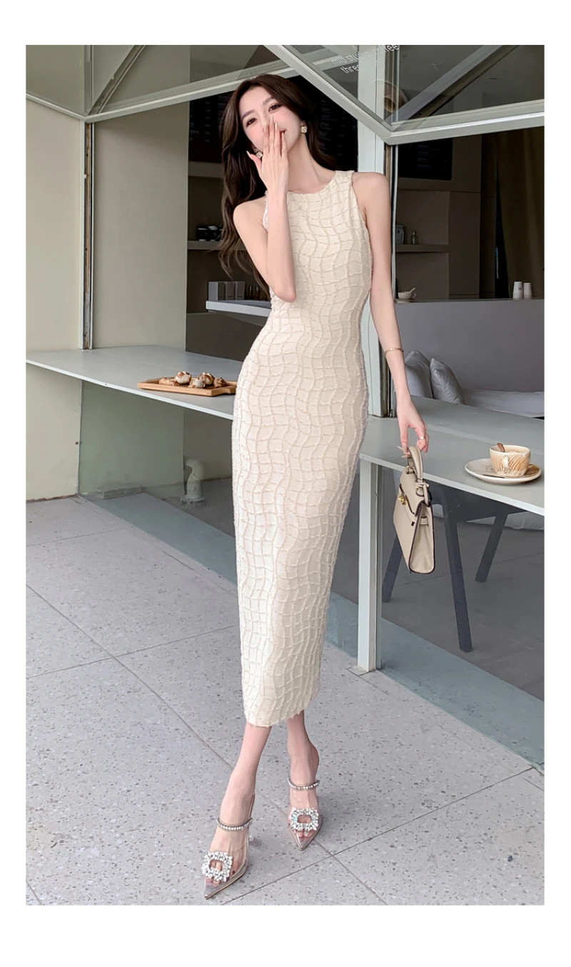 2024 Summer New Elegant Party Bodycon Beautiful Long Dresses for Women Sleeveless High Waist Slim Split Sundress Female Clothing