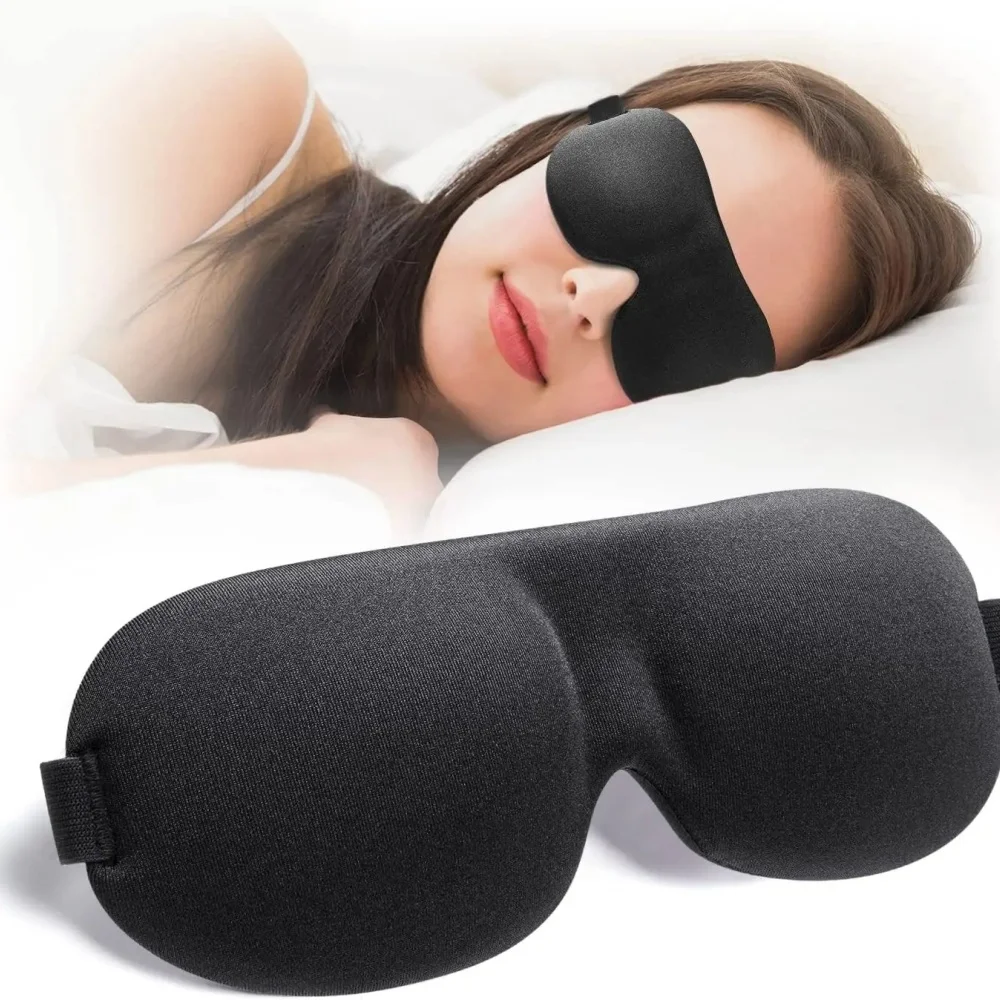 3D Contoured Sleep Mask Blindfold Sleeping Aid Soft Memory Foam Eye mask Sleeping Mask Eyepatch Blindfold Light Travel Eye Mask