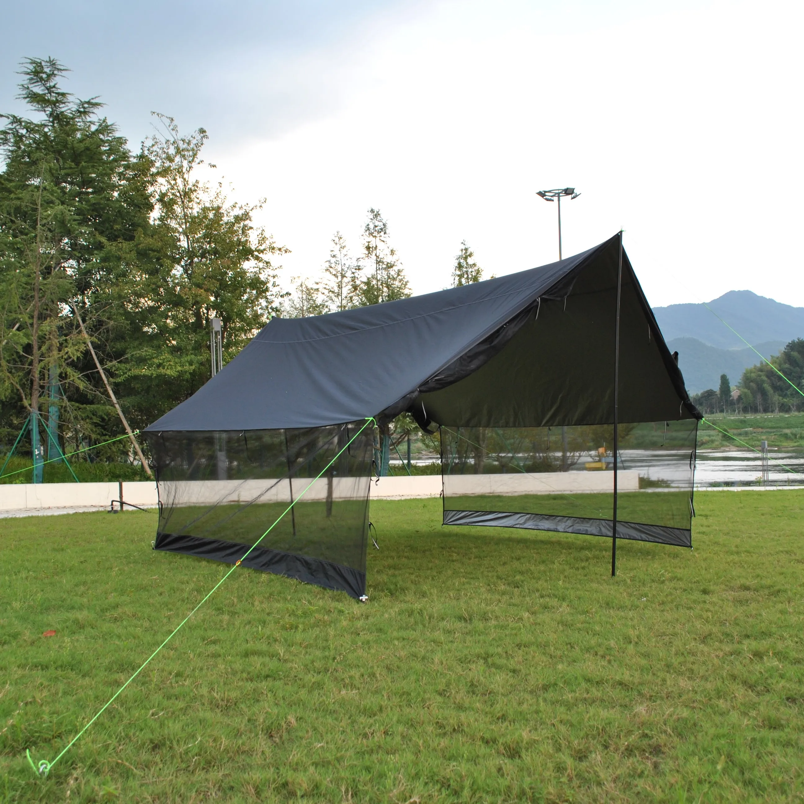 

13x10 FT Family Beach Canopy Tent, Sun Shade Shelter with 2 Poles, Shade Sails Backyard For 5/6/7 Person Waterproof Large Space