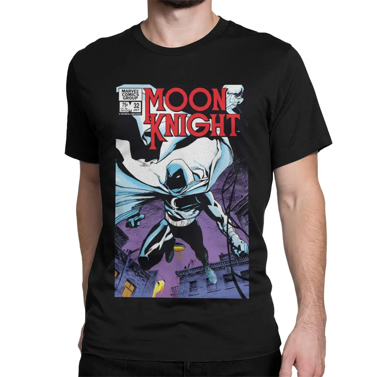 Casual Comic Marvel Moon Knight T-Shirt for Men Women O Neck 100% Cotton T Shirt Disney Short Sleeve Tee Shirt 4XL 5XL Clothes