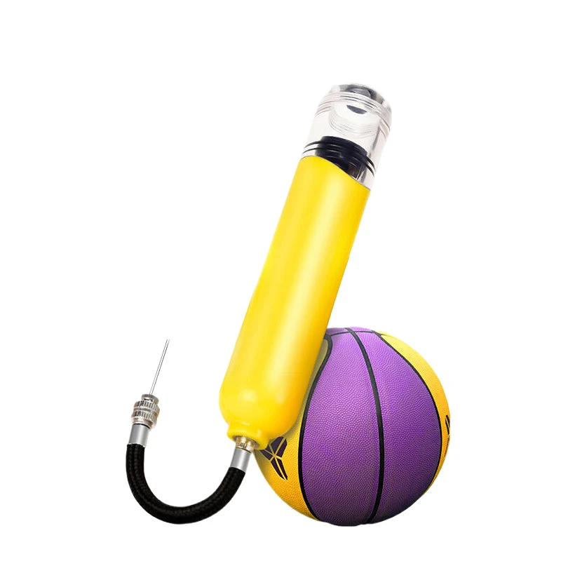 16 ซม.มินิปั๊มบอลแบบพกพาพลาสติก Dual Action ลูกกีฬาบาสเกตบอลฟุตบอลฟุตบอลโยคะ Ball Hand Air PUMP Inflator ไม่มี