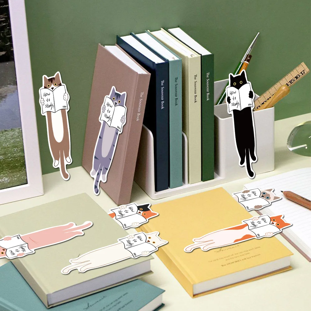 30 قطعة قراءة القطط الإشارات المرجعية صفحات القراءة الكتب المسمى لوازم ثابتة DIY بها بنفسك الإبداعية الجمالية المرجعية الطلاب الهدايا