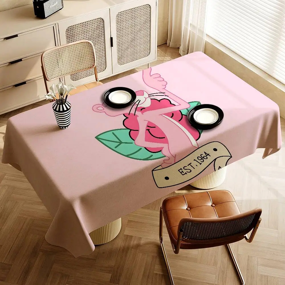 Mantel impermeable y resistente al aceite con diseño de P-Pink P-Panther, mantel decorativo a prueba de polvo para mesita de noche, mantel decorativo para mesa de café