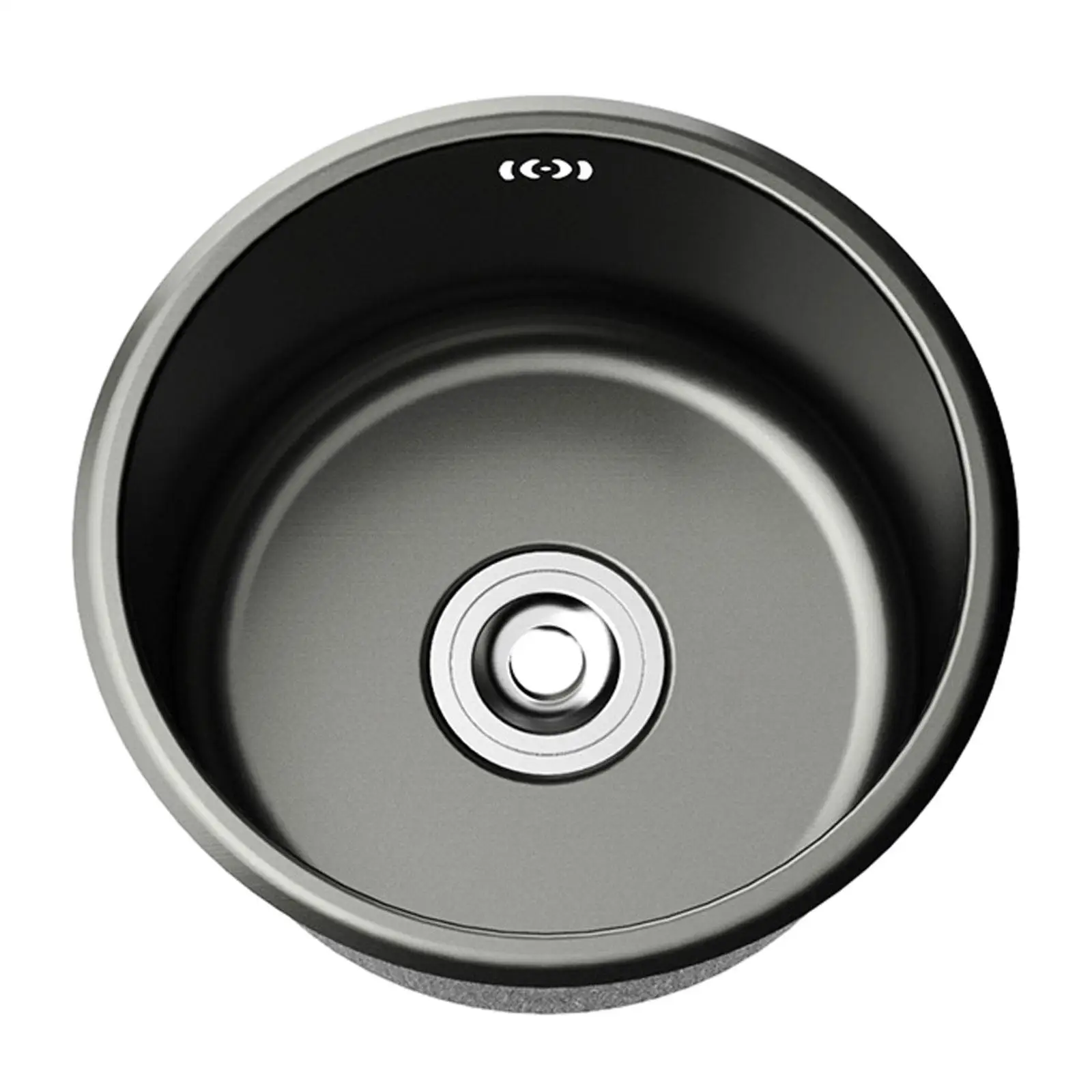 Undermount Kitchen Sink Island Counters Sink 28x28cm Round with Drain Hole Fast Drainage Black Heavy Duty Drop in Bar Sinks