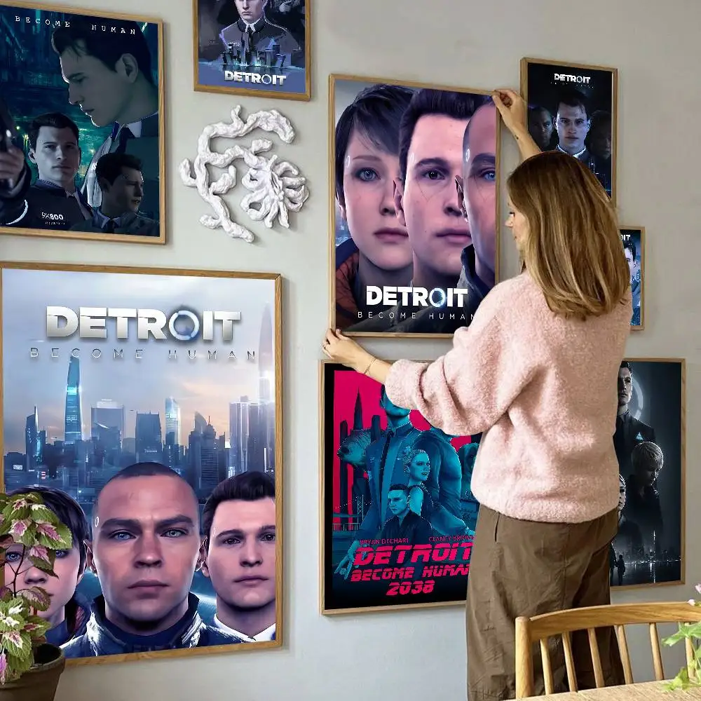 Game D-Detroit Become Human  Classic Vintage Posters Vintage Room Home Bar Cafe Decor Nordic Home Decor