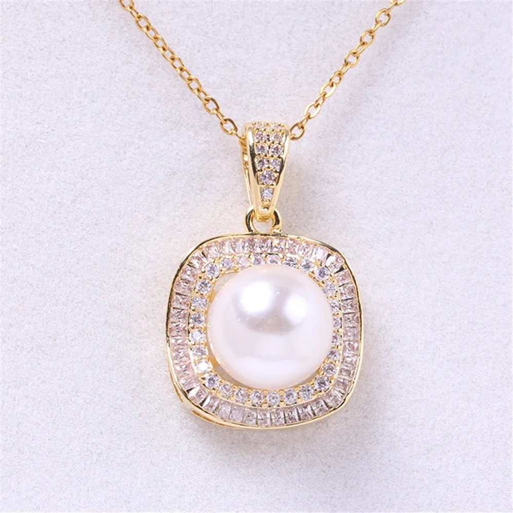 18K Gold Plated Pearl Set Base, DIY Jewelry Making Supplies, Blank Pendant Ring Ear Stud Bases for Handmade Accessories No Pearl