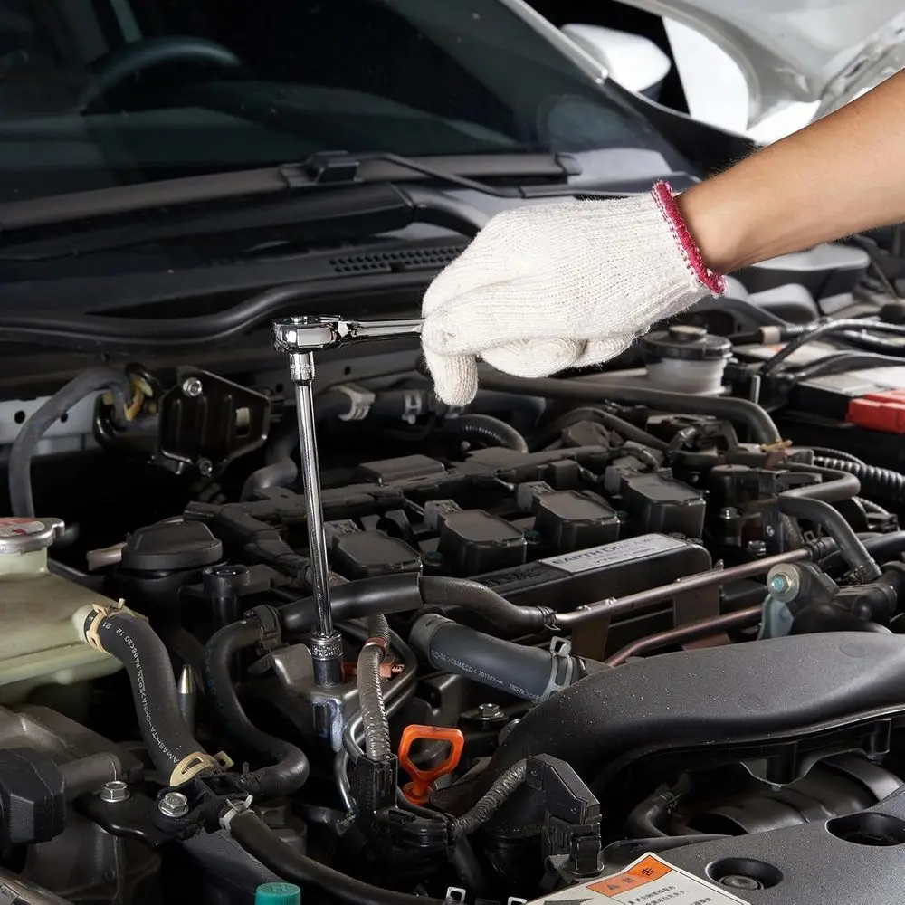 مجموعة أدوات الميكانيكا ومجموعة مقابس، 1/4 بوصة 3/8 بوصة 1/2 بوصة محرك مآخذ عميقة وقياسية، 450 قطعة SAE ومجموعة أدوات ميكانيكية مترية مع