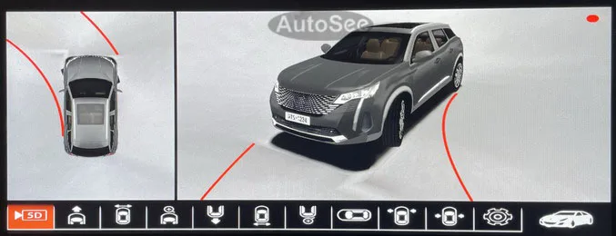 Setelan asli OEM monitor 2020 untuk Peugeot 2008 mata burung kamera 360 derajat 3D pandangan panorama depan belakang cermin Surround terbalik