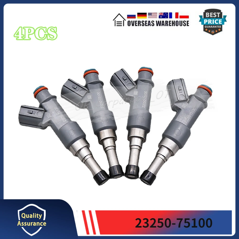 23250-75100 Fits For Toyota Tacoma Hiace 4Runner 2010 Set Of 4 Fuel Injectors