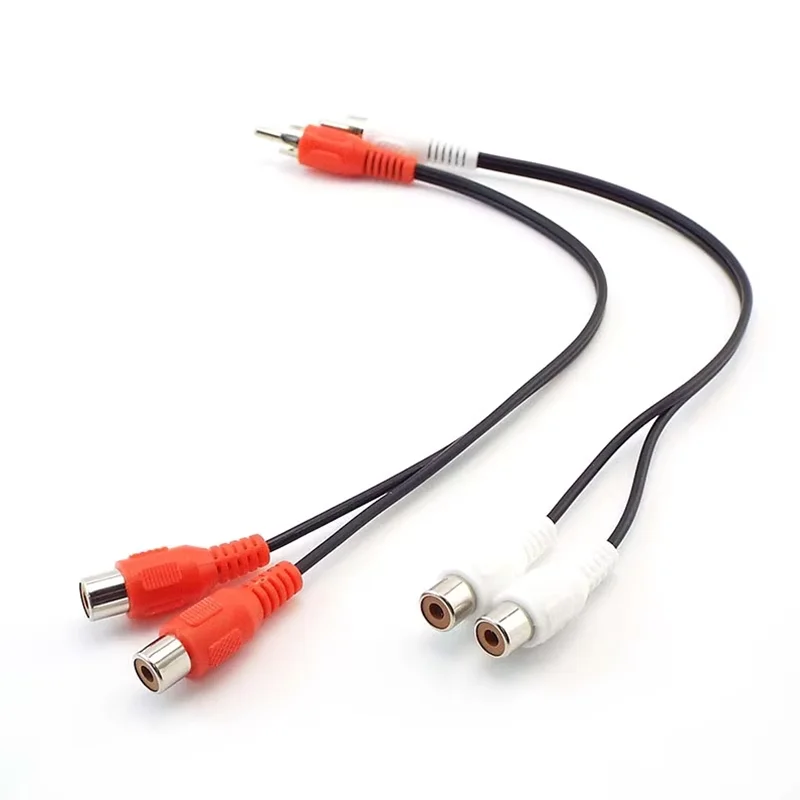 1/3/5pcs Y Splitter Audio Cable One-to-two Audio Line RCA Male to 2 Female Plug RCA Connector Adapters Wire Cord for HDTV/PC A2