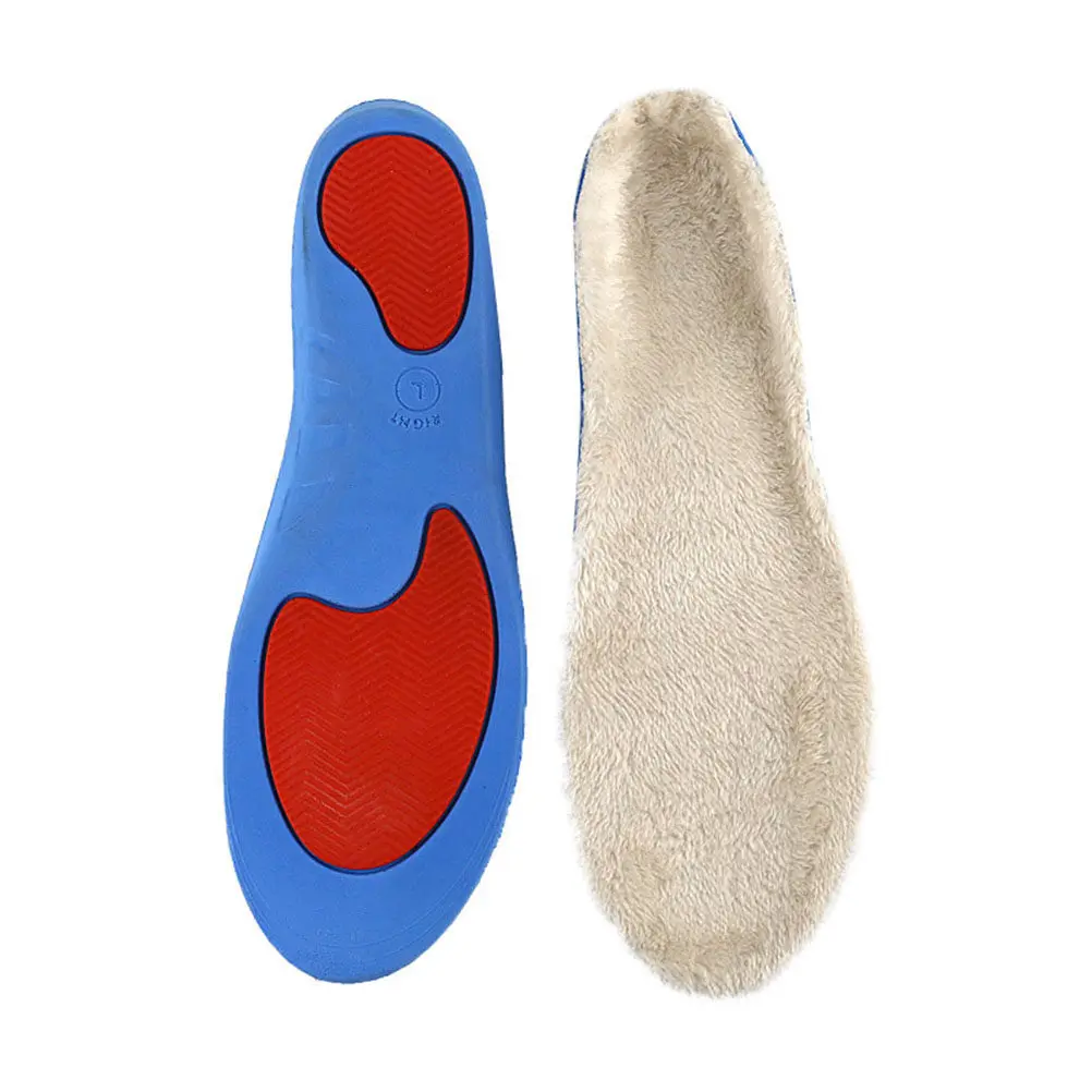 1Pair Warm Insoles Thickened PU Shoe Inserts for Cold Weather Keep Feet Dry Soft Cushioning Winter Insoles for Men and Women