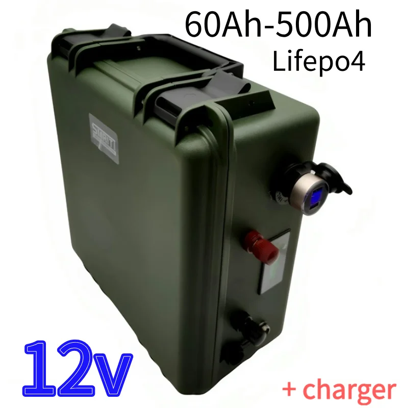 

12V 60Ah 100AH 150AH 300Ah 400AH 500Ah 600Ah Lifepo4 lithium battery bluetooth BMS Power Supply for inverter fishing boat