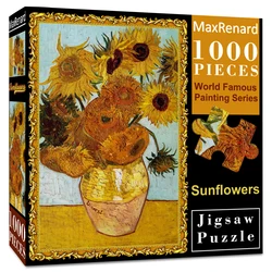 MaxRenard Jigsaw Puzzle 1000 Pieces for Adult Van Gogh Sunflower  Environmentally Friendly Paper Christmas Gift Toy