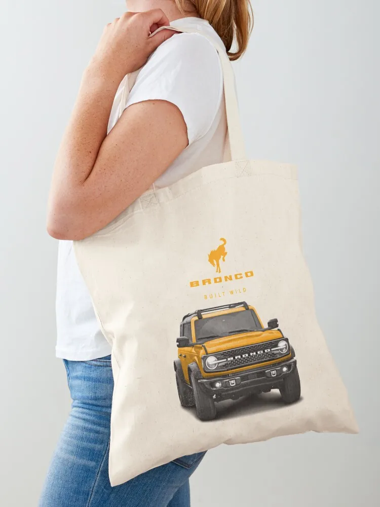 

Bronco and Logo - Cyber Orange Tote Bag large size bags Women's bag great bag Cloth