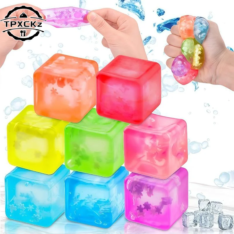 1Pcs Mini Candy Ice Cubes Pinching Stress Relief Anxiety Sensory Tool For Focus ADHD & Office Desk Calming Gadget Squeeze Toy
