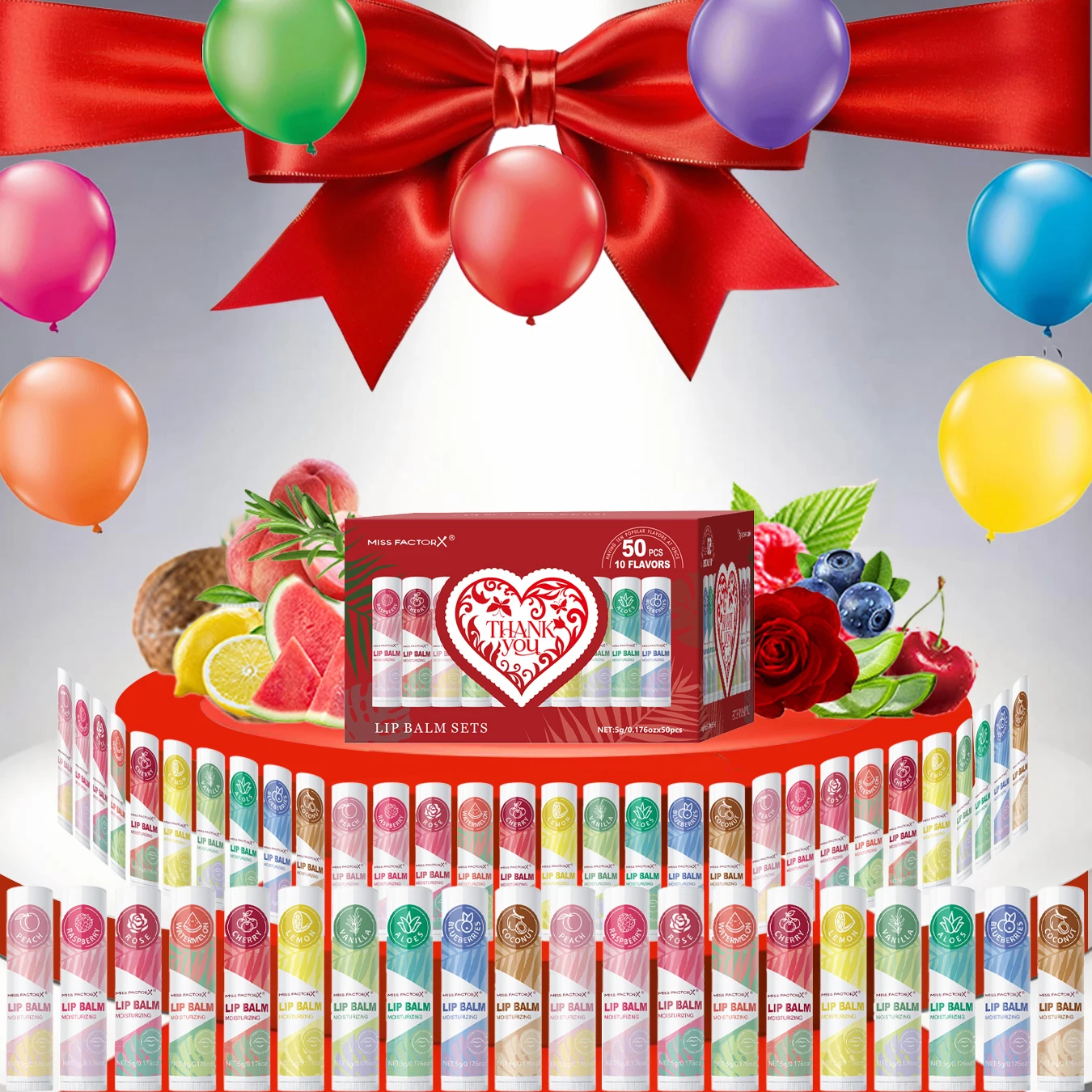 50pcs/Box Lipstick Set, Moisturizing and Moisturizing, Fruit Flavor Lip Care Autumn and Winter Anti Cracking Lipstick