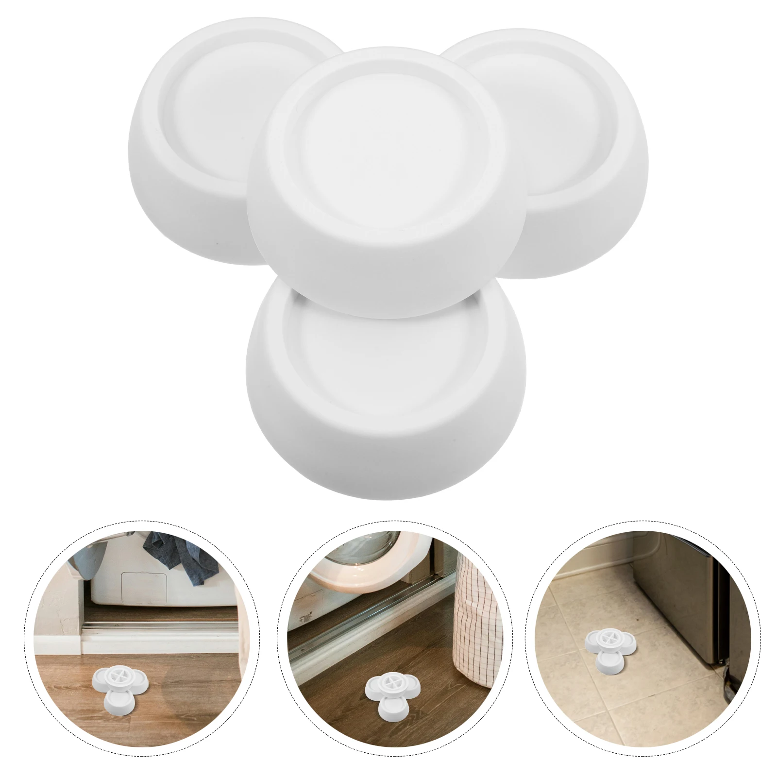 

4PCS Furniture Anti slip Pads Stabilizing Base Vibration Reducer Rubber Feet Washable Machine Accessories TPR Material Boost