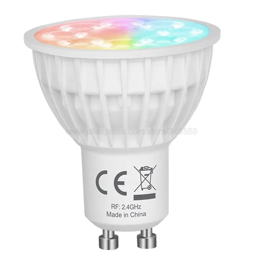 MiBoxer FUT103 4W RGB+CCT Smart LED Light Bulb GU10 AC110V 220V Support 2.4G 4Zone Remote / Smartphone APP WiFi /  Voice Control