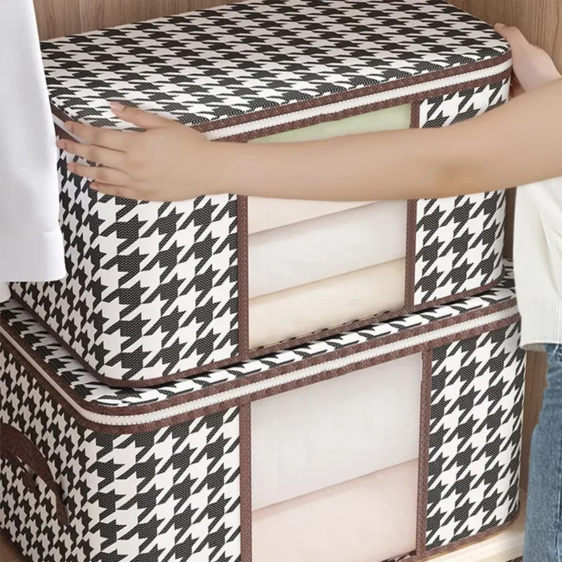 

Large Capacity Clothes Quilt Storage Bag 50/75L Non-woven Fabric Closet Organizer Dust-proof Moisture-proof Household Packaging
