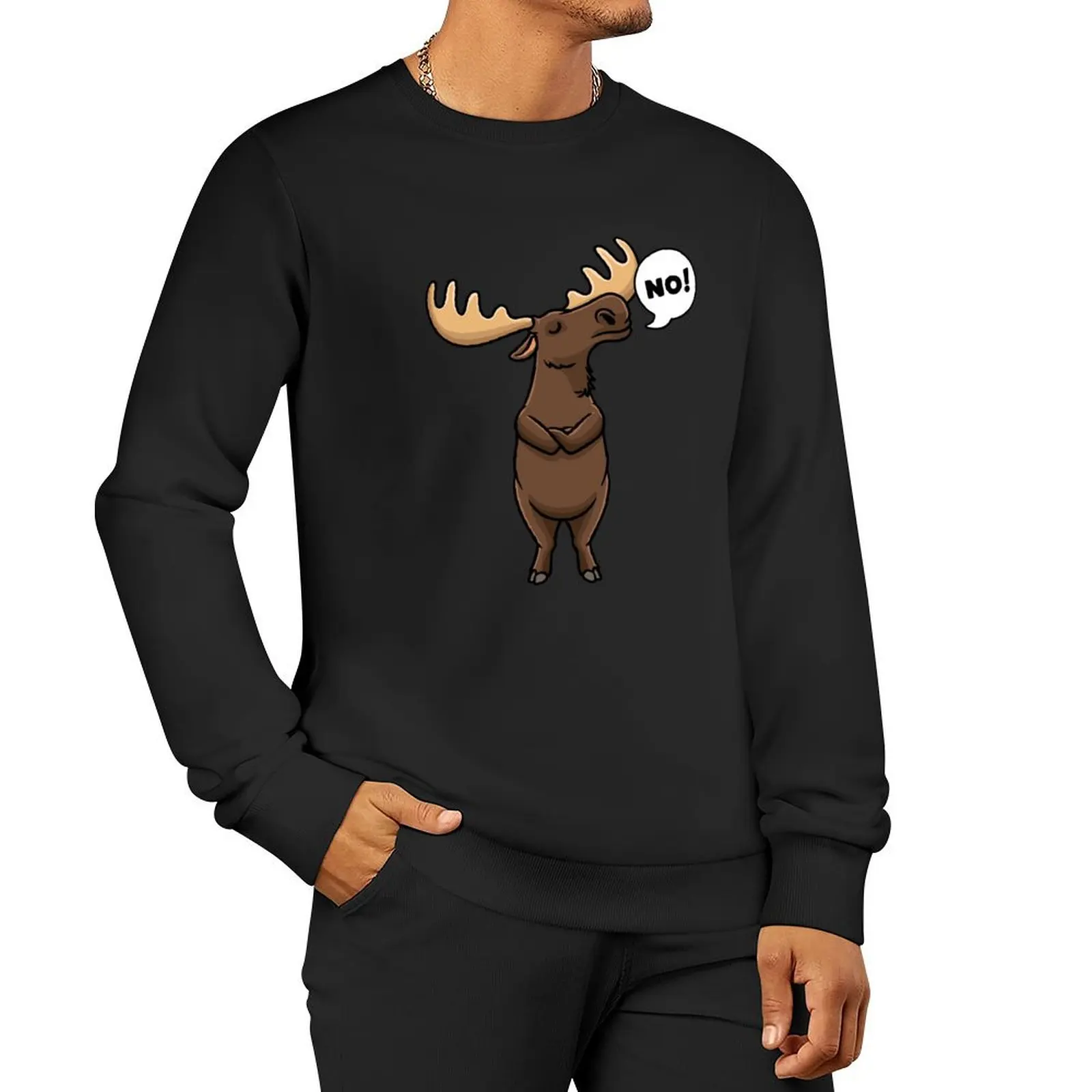 Stubborn Moose Deer Elk Men Women Kids Pullover Hoodie tracksuits male clothes sweatshirts