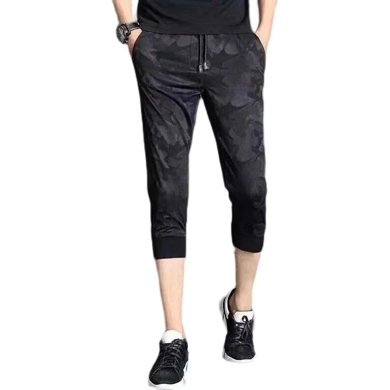 

Ice Silk Men's Summer Outdoor Wear Thin Casual Mid-Pants Qui Dry Loose Straight Five-Point Sports orts Seven-Foot Casual ...
