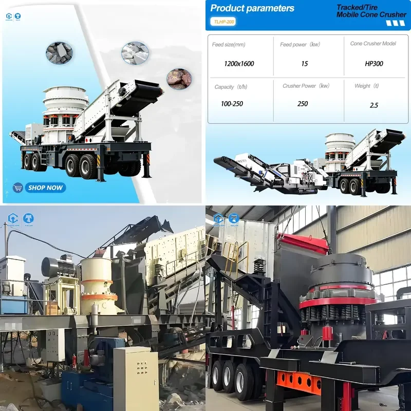 2026 CE 200t/h Four-combination Mobile Crusher Include Vibrating Feeder, Jaw & Cone Crusher and Vibrating Screen