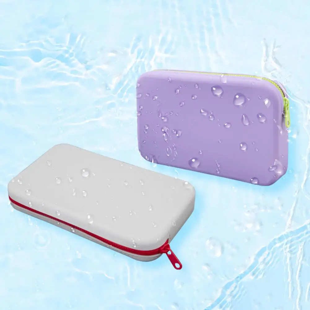 Cosmetic Bag Zipper Closure Portable Beauty Pouch Silicone Makeup Storage Bag with Detachable Strap for Home Travel