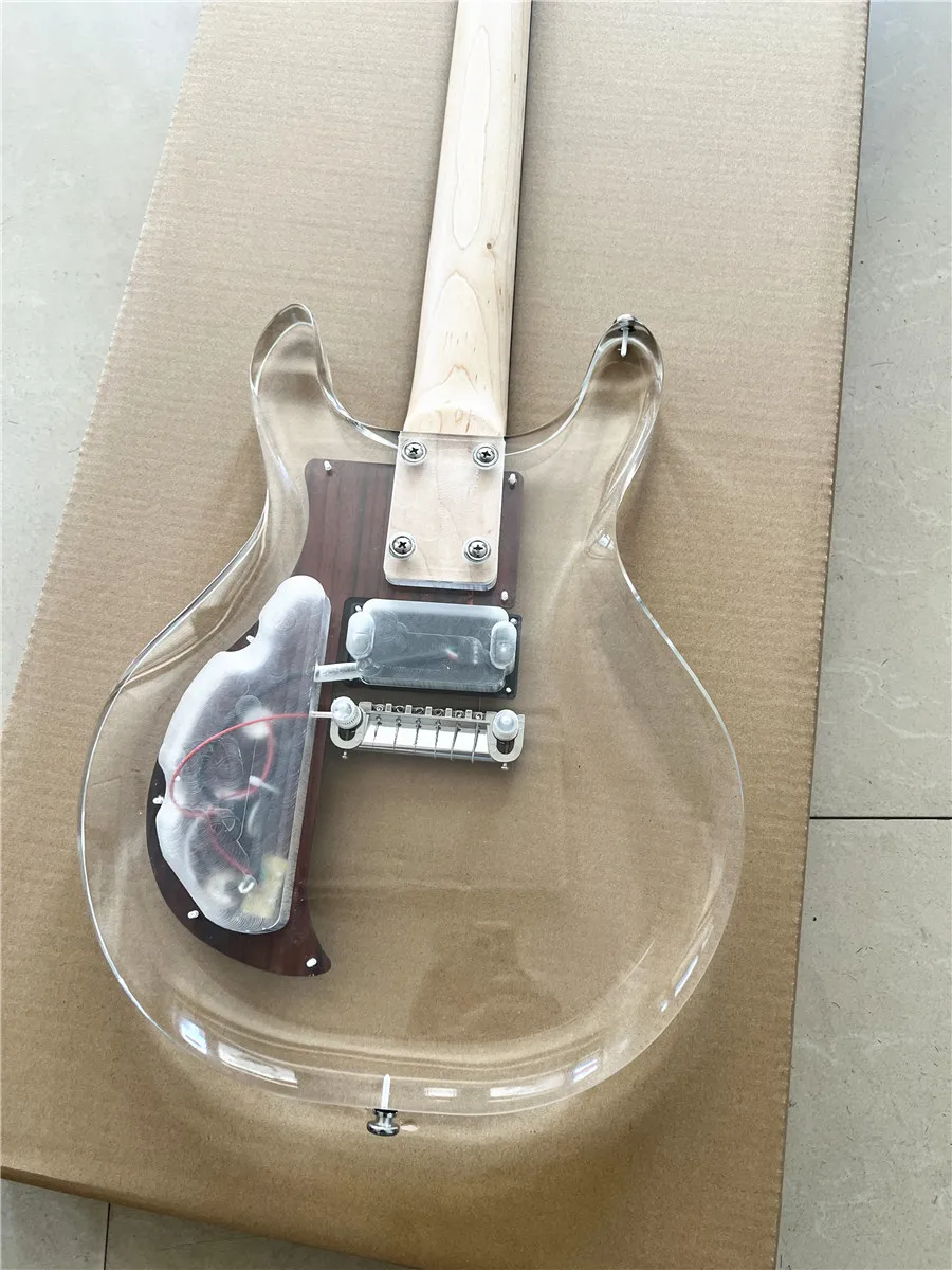 hipping Ampeg Dan Armstrong ADA6 Lucite Electric Guitar.Rosewood guard board, free shipping