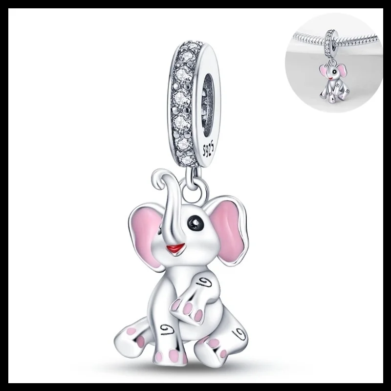 925 Sterling Silver Dragonfly, baked Charms Pendant with Cubic Zirconia,Fit DIY bracelet necklace Gift for Her,Colgante Plata - view 3