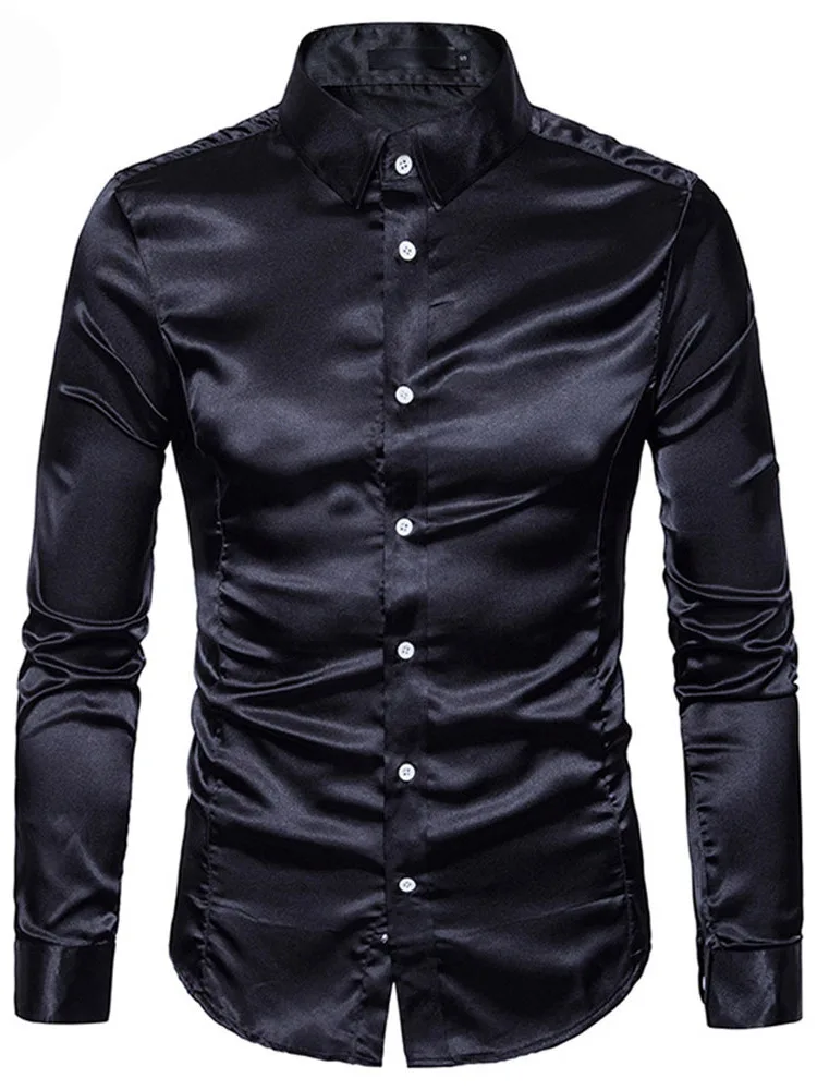 

Pure Color Long Sve Lapel irt for Men Slim Fit Casual Sle Chinese Brandl Product Youth Faion Summer Wear