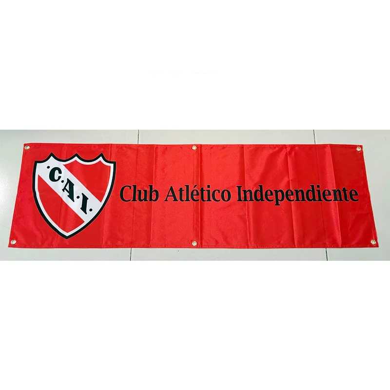 Bandera del Atlético Independiente del Club de Argentina, banderas personalizadas del Club de fútbol de 1,5x5 pies (45x150cm), pancarta publicitaria de decoración personalizada