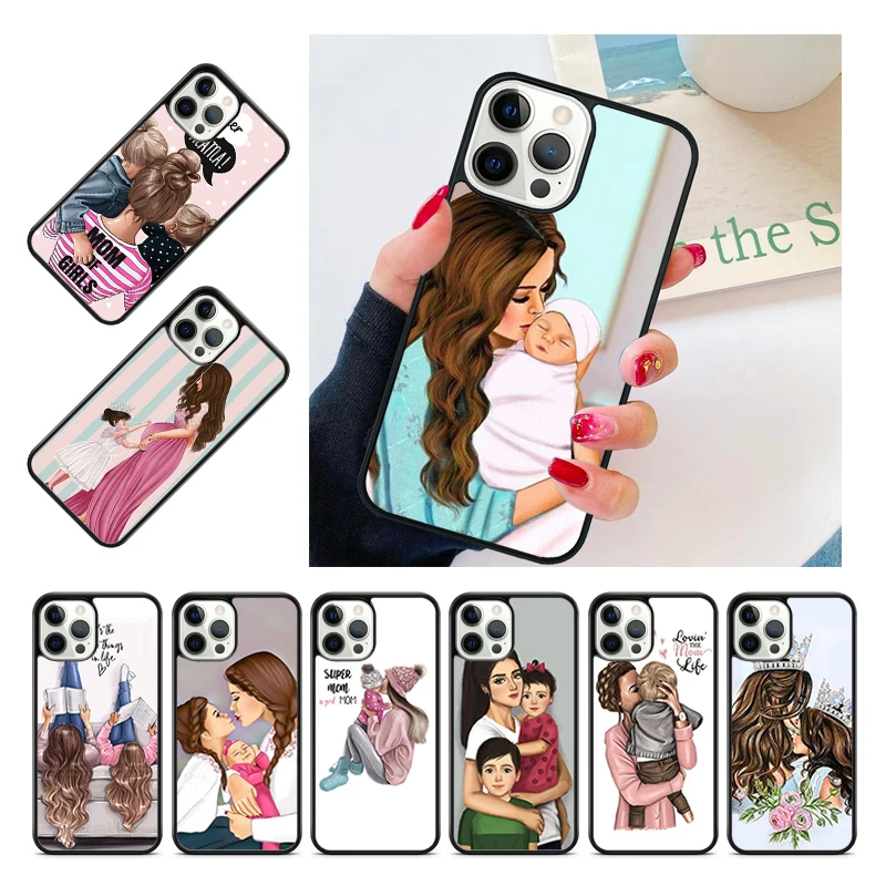 SUPER MOM MUM MOTHER MAMA CUTE BABY Phone Case Cover For iPhone 15 16 14 13 12 Pro Max mini 11 Pro Max XS XR Plus