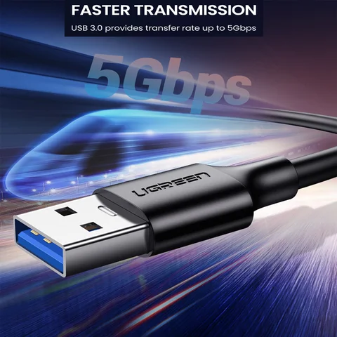 UGREEN USB-C Кабель 5Gbps 3A 18W для iPhone, iPad, Samsung, M2 SSD — пример использования