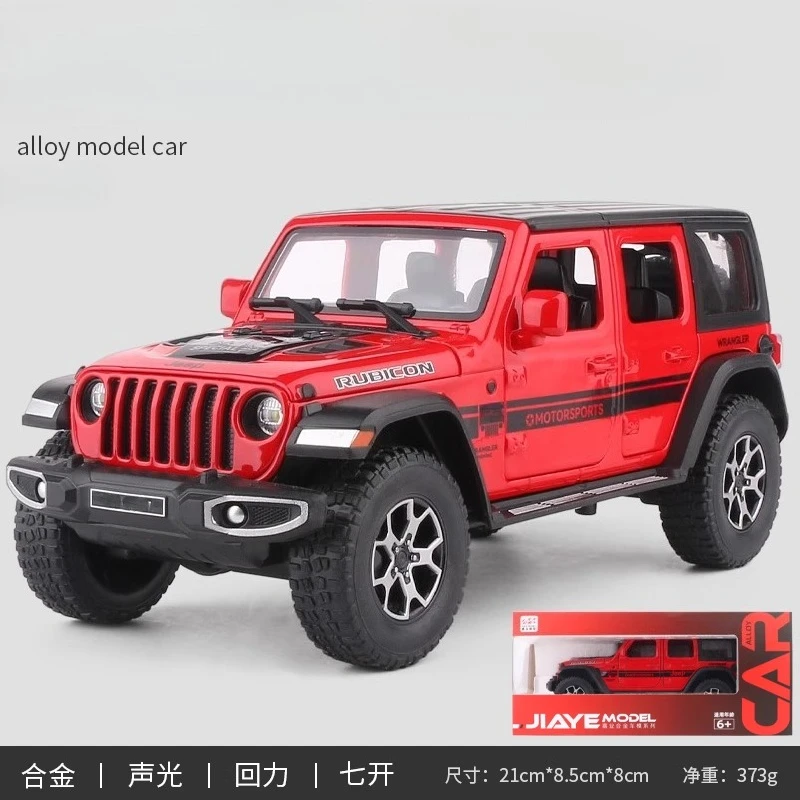 Wrangler – SUV tout-terrain en alliage métallique moulé sous pression, modèle de voiture, son et lumière, objets de collection, décoration de loisirs, anniversaire garçon, 1:22