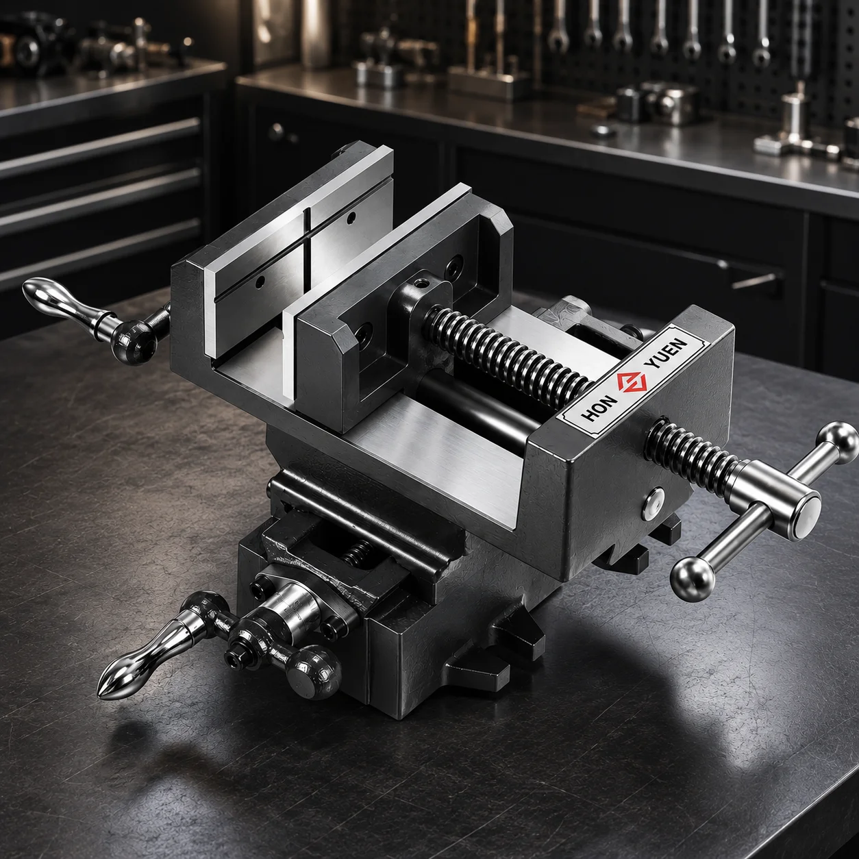 Precision Cross Slide Bench Vise, Two-Way Movement Machine Vice, Special Use for Drill Press and Milling Machine