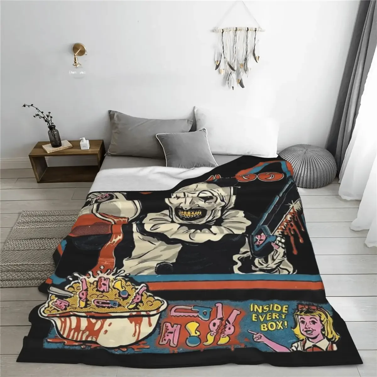 Art Crispies Terrifier Blankets Fleece Winter Multi-function Lightweight Thin Throw Blanket for Home Outdoor Quilt