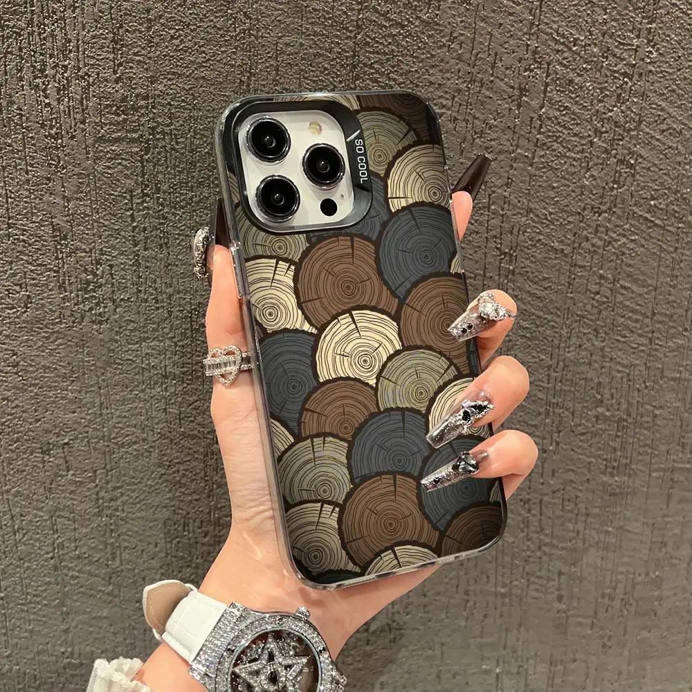 

Cartoon wood pattern Phone Case case for iPhone17 16 15 14 13 12 11 Pro/ Max/Plus shock-proof rear cover anti-fingerprint