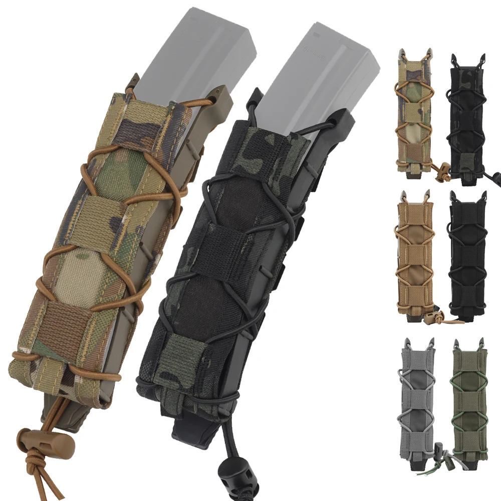 Tactical Modular MOLLE MP5 MP7 Magazine Pouch Open Mag Pouch Carrier For Hunting Pistol 9mm .45 Long Magazines